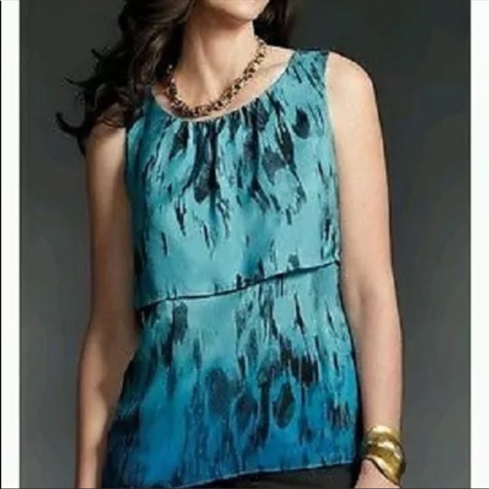 CAbi silk ombré sleeveless shell tank blouse M
